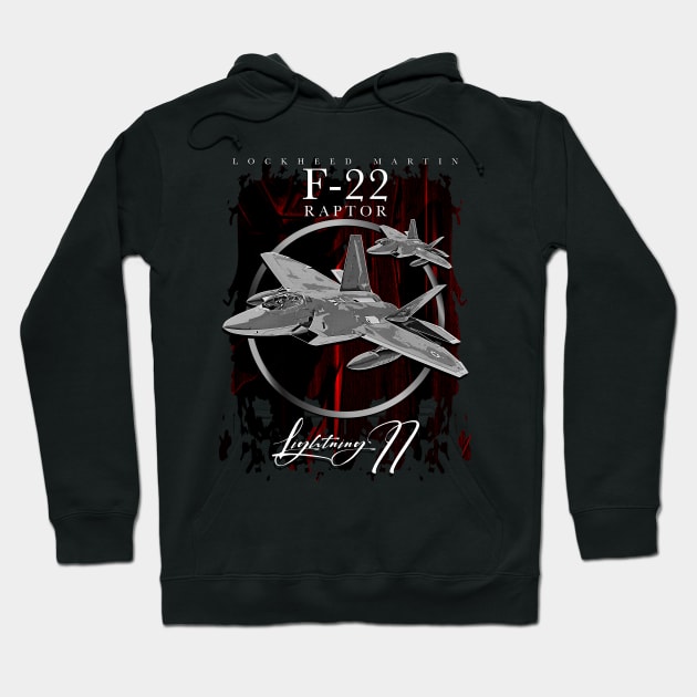 Lockheed Martin F-22 RAPTOR US AIR FORCE Fighterjet Hoodie by aeroloversclothing